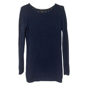 Rachel Zoe KARLA Open Knit Pullover‎ Sweater Navy Blue M